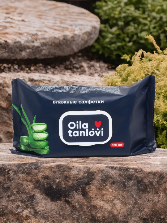 Nam salfetkalar Oila tanlovi Aloe, 120 dona
