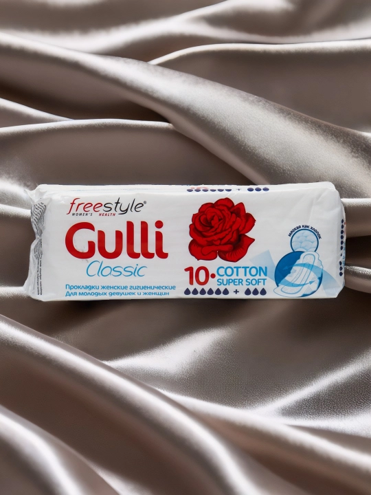 Ayollar uchun prokladkalar, Free Style Gulli Classic, Cotton Super Soft, 10 dona