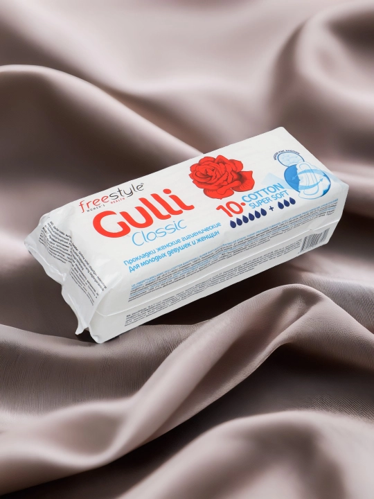 Ayollar uchun prokladkalar, Free Style Gulli Classic, Cotton Super Soft, 10 dona