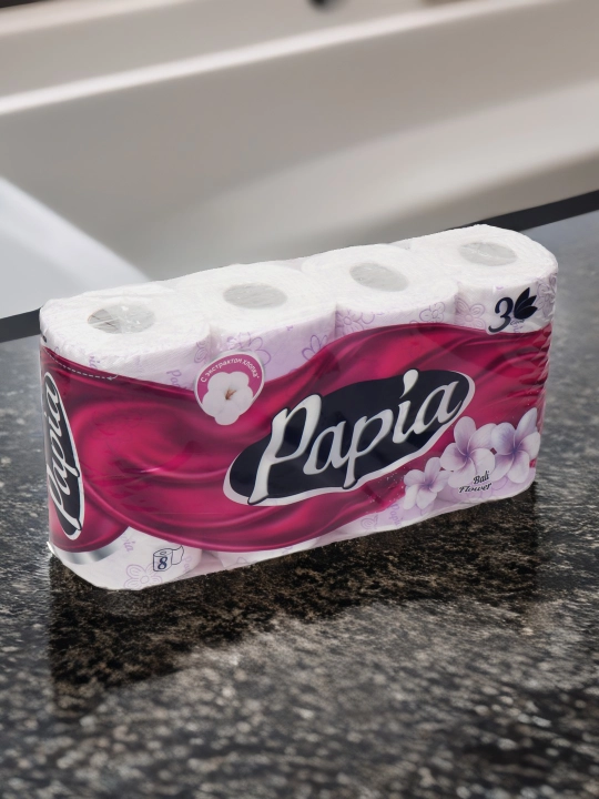 Tualet qog'ozi Papia Bali Flower, 3 qavatli, 8 dona