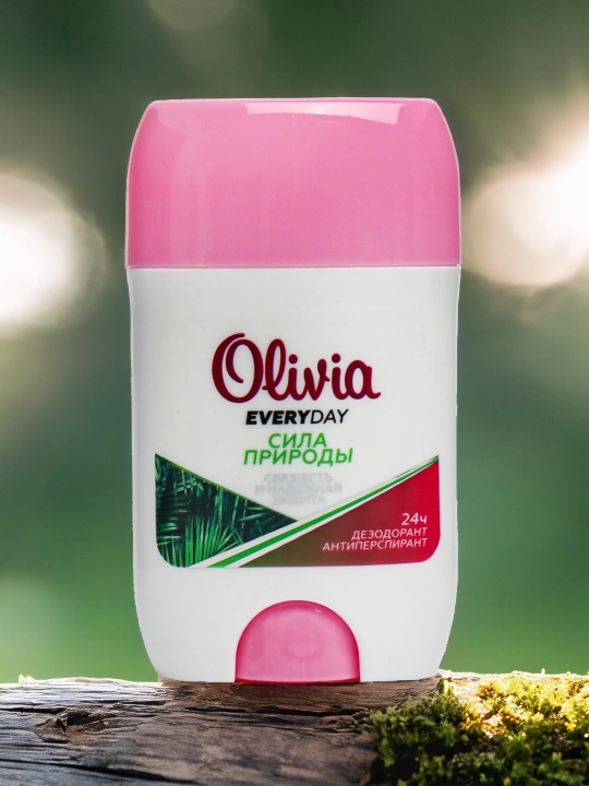 Ayollar uchun antiperspirant dezodorant tayoq Olivia Everyday Tabiatning kuchi, 50 g