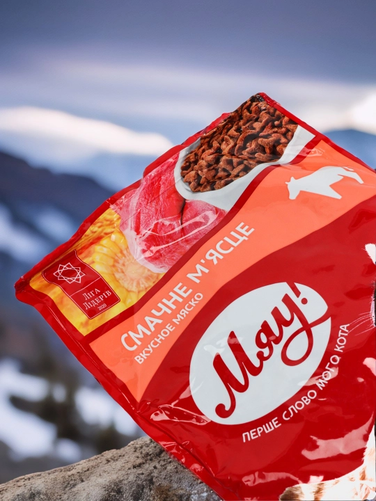 Myaу mushuklar uchun quruq yem, go‘sht bilan, 300 g