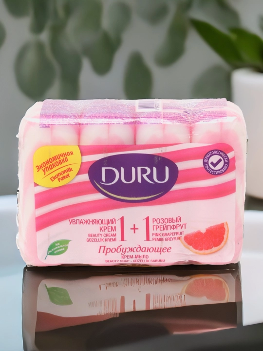 Sovun kremi Duru, namlovchi va pushti greyfurt, 1 + 1, 80 gr * 4 dona