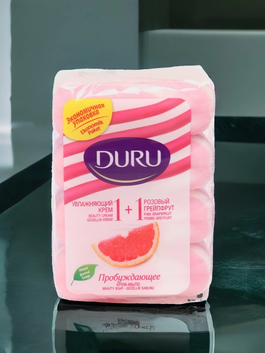 Sovun kremi Duru, namlovchi va pushti greyfurt, 1 + 1, 80 gr * 4 dona
