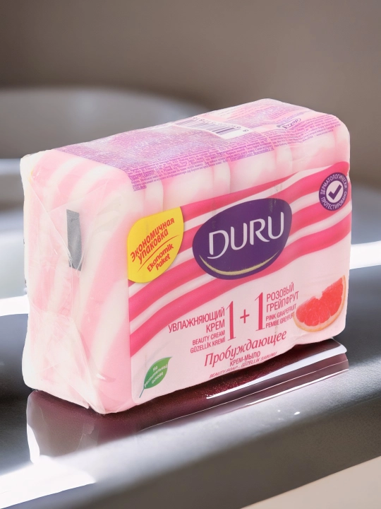 Sovun kremi Duru, namlovchi va pushti greyfurt, 1 + 1, 80 gr * 4 dona