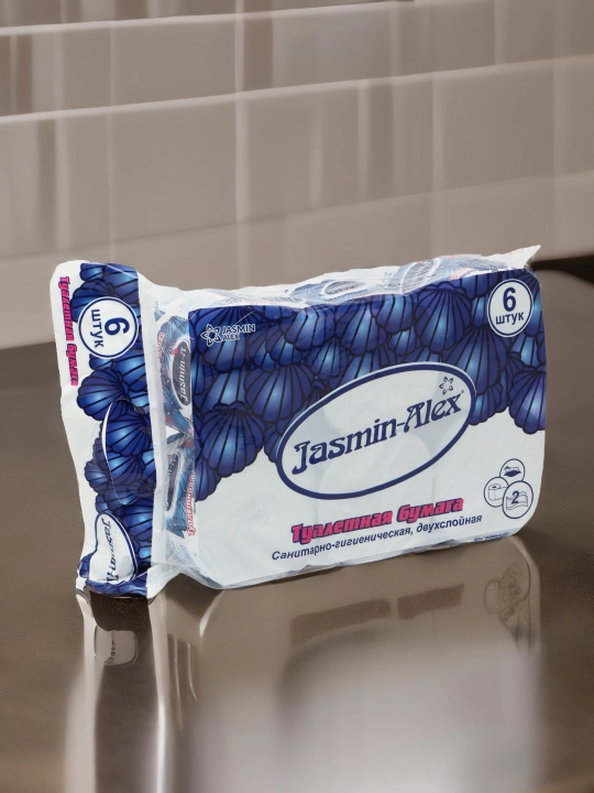 Hojatxona qog'ozi Jasmin-Alex, rakushka, 6 dona