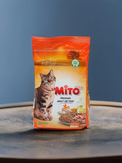 Mito mushuklar uchun quruq yem, tovuq go‘shti bilan, 1 kg