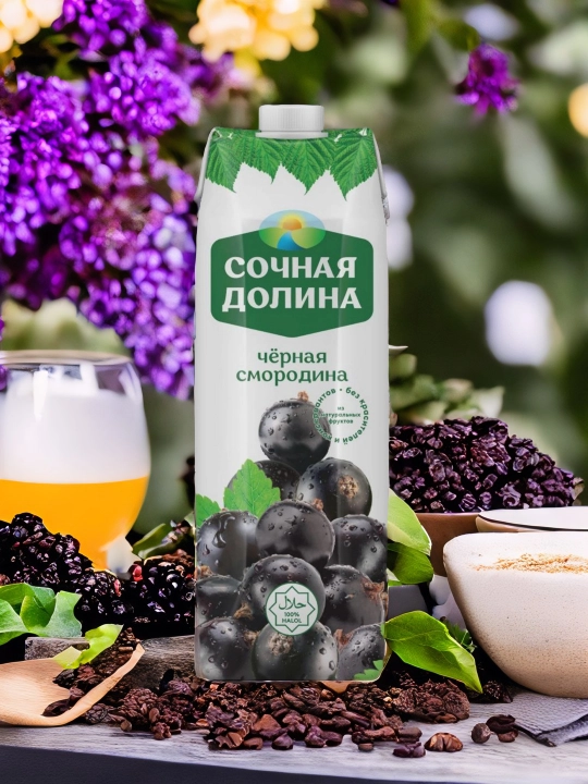 Sharbat Sochnaya Dolina Qora qorag'at, 1 litr