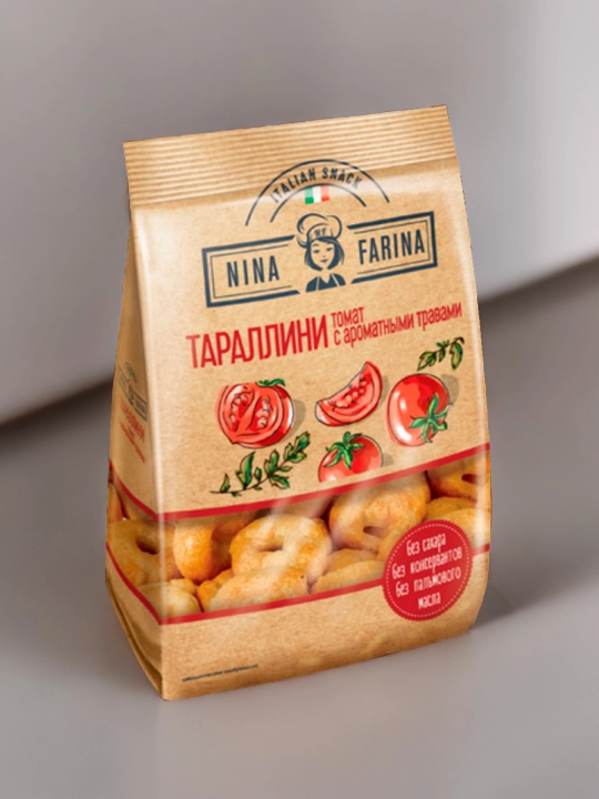 Сушки Тараллини Nina Farina томат с ароматными травами, 180 г
