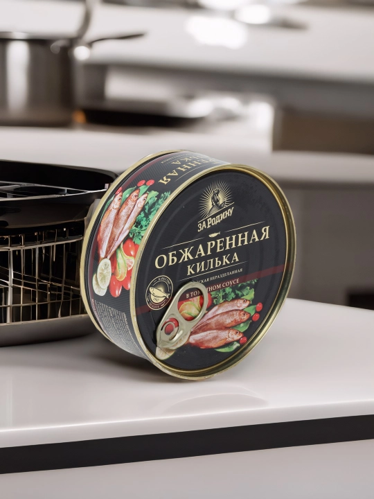 Обжаренная килька За Родину в томатном соусе, 240 г
