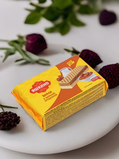 Vafli Yashkino, qaynatilgan quyultirilgan sut bilan, 200 g