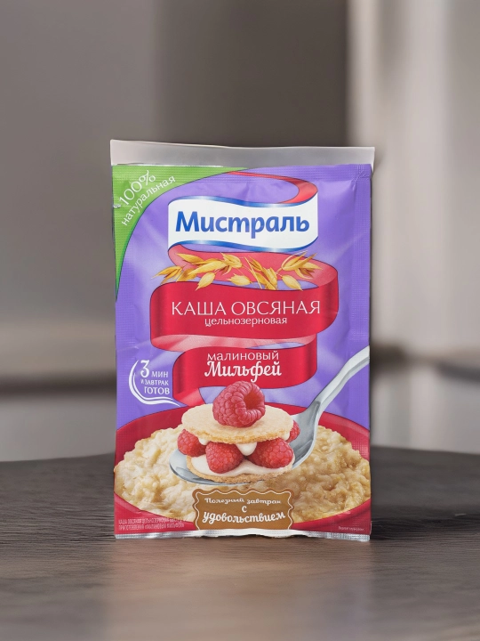 Ovsyanka bo'tqasi Mistral Malinali Milfey, 40 g