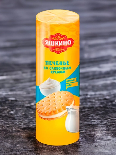 Pechenye Yashkino sariyog' kremi bilan cho'zilgan, 190 g