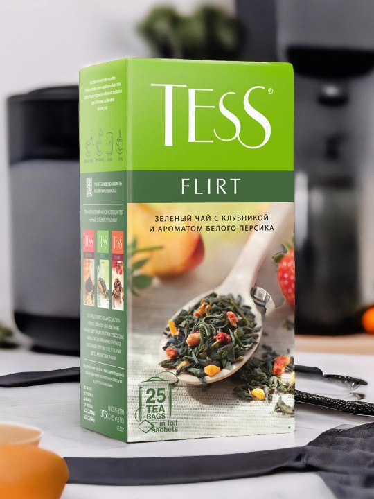 Ko'k choy Tess Flirt green, 1.5 g, 25 dona