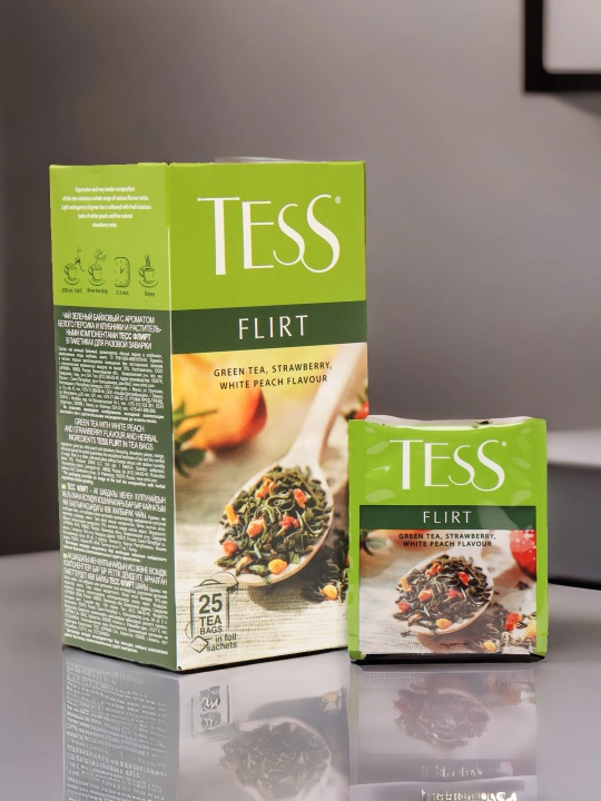 Ko'k choy Tess Flirt green, 1.5 g, 25 dona