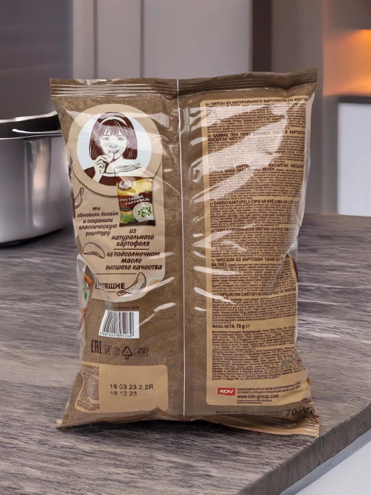 Чипсы Хрустящий картофель в ломтиках, Сметана и лук, 70 г