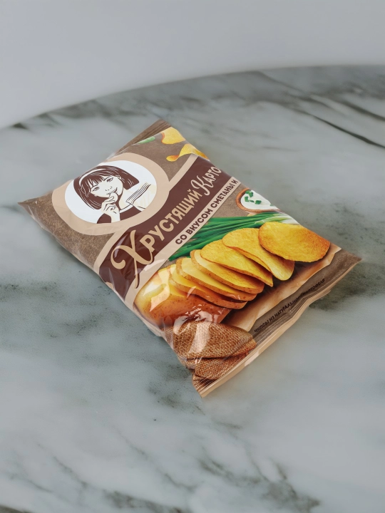Чипсы Хрустящий картофель в ломтиках, Сметана и лук, 70 г
