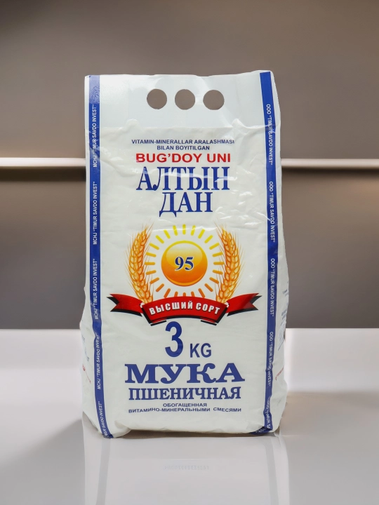 Мука пшеничная Алтын дан, высший сорт, 3 кг, П/П