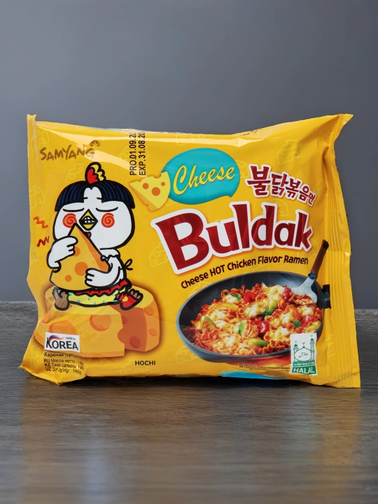 Лапша быстрого приготовления Buldak острая, со вкусом курицы и сыра, 140 г