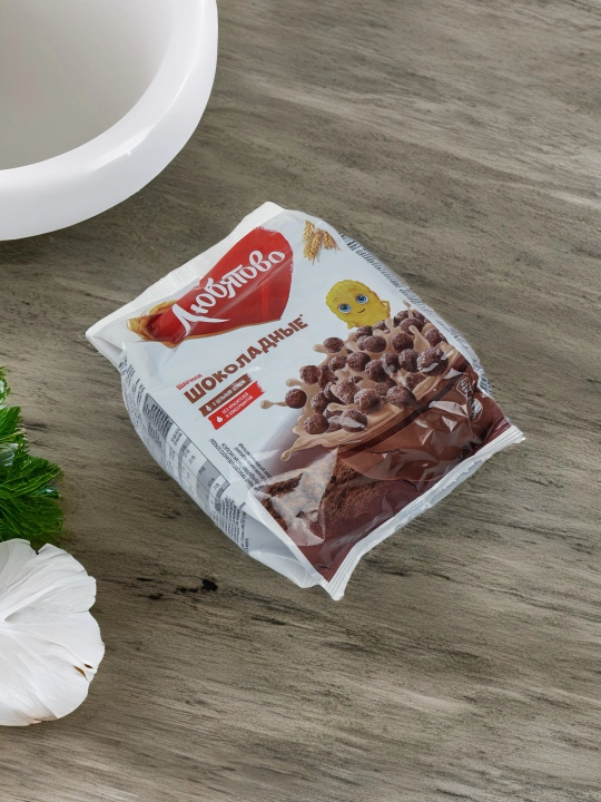 Tayyor nonushta Lyubyatovo, shokoladli sharlar, 200 g