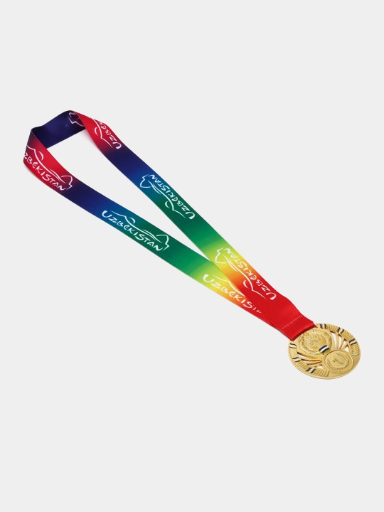Sovrin medali, lentadagi metall, 1-oʻrin oltin, 2-oʻrin kumush, 3-oʻrin bronza