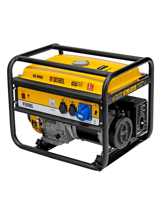 Generator DENZEL GE-8900, benzinli, 8,5 kVt, 230 V, qo‘lda ishga tushirish, 94639