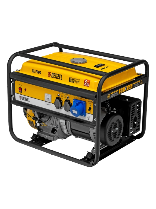 Generator DENZEL GE-7900, benzin, 6,5 kVt, 230 V, qo'lda ishga tushirish, 94638