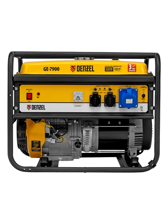 Generator DENZEL GE-7900, benzin, 6,5 kVt, 230 V, qo'lda ishga tushirish, 94638