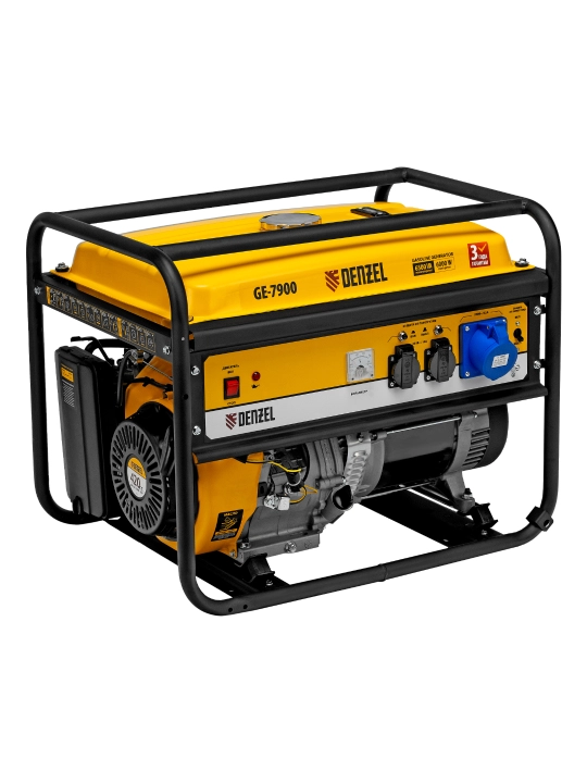 Generator DENZEL GE-7900, benzin, 6,5 kVt, 230 V, qo'lda ishga tushirish, 94638