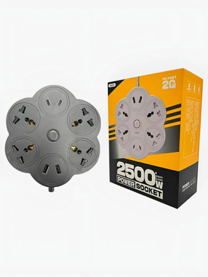 Удлинитель, сетевой фильтр, пилот, 4 розетки, 2 USB, 2 PD Type-C, 4404 — MOBIGO-UDL4404-ЧЕРН