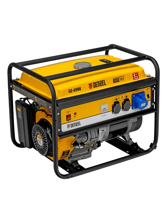 DENZEL GE-6900 generatori, benzinli, 5,5 kVt, 230 V, qo‘lda ishga tushirish, 94637