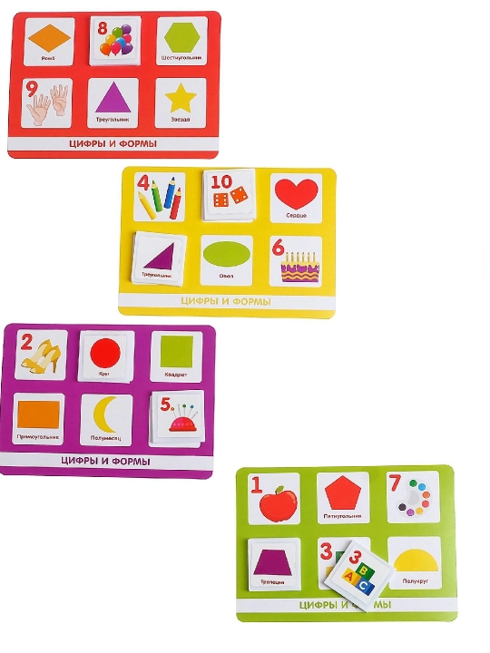 Лото Цифры и формы, 1-4 игрока, 3+