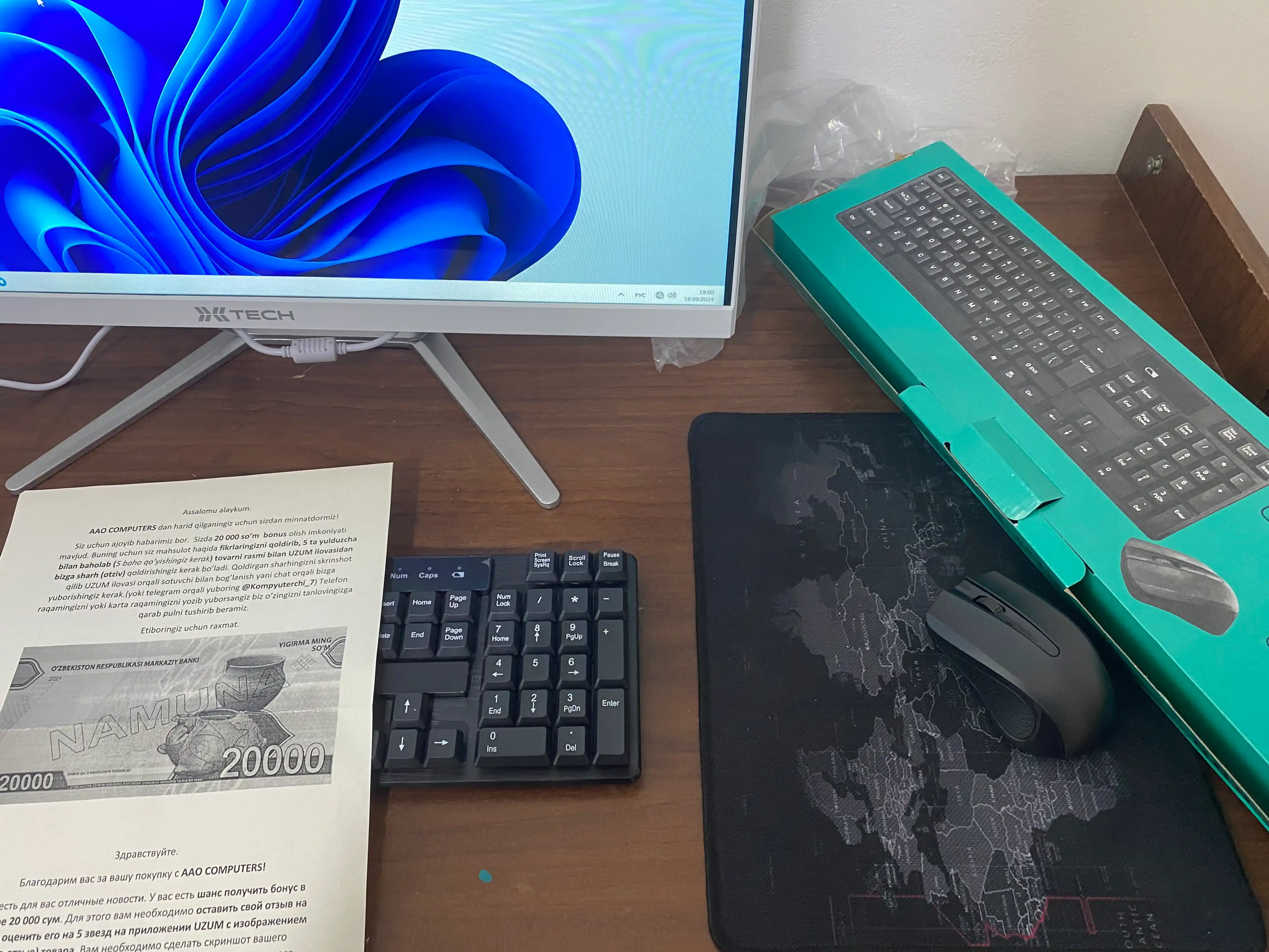 Monoblok Xtech, 24 dyum, Full HD, i5, 8 GB RAM, SSD 512 GB Windows 11, klaviatura sichqon