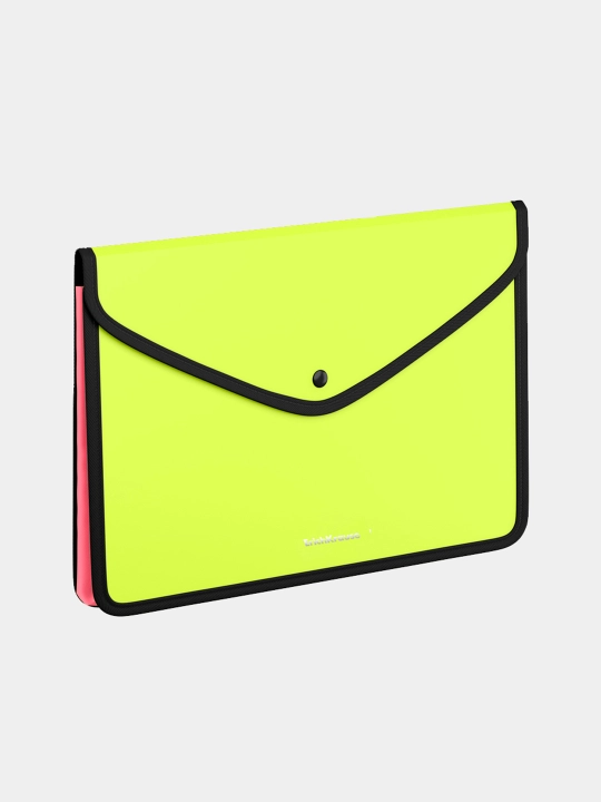 Papka-konvert tugmada ErichKrause Matt Neon, qoplamali, tekstil qo'shimchali, A4 55418