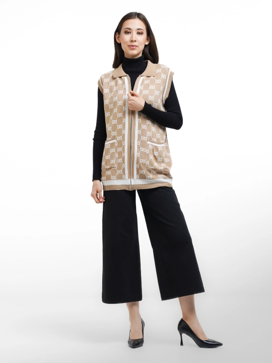 Qulf va yoqali Didov Triko, ayollar nimchasi, kundalik kiyim uchun, zamonaviy, oversize