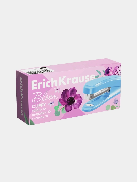 Степлер №10 ErichKrause Clippy Pastel Bloom до 15 листов, ассорти 61740