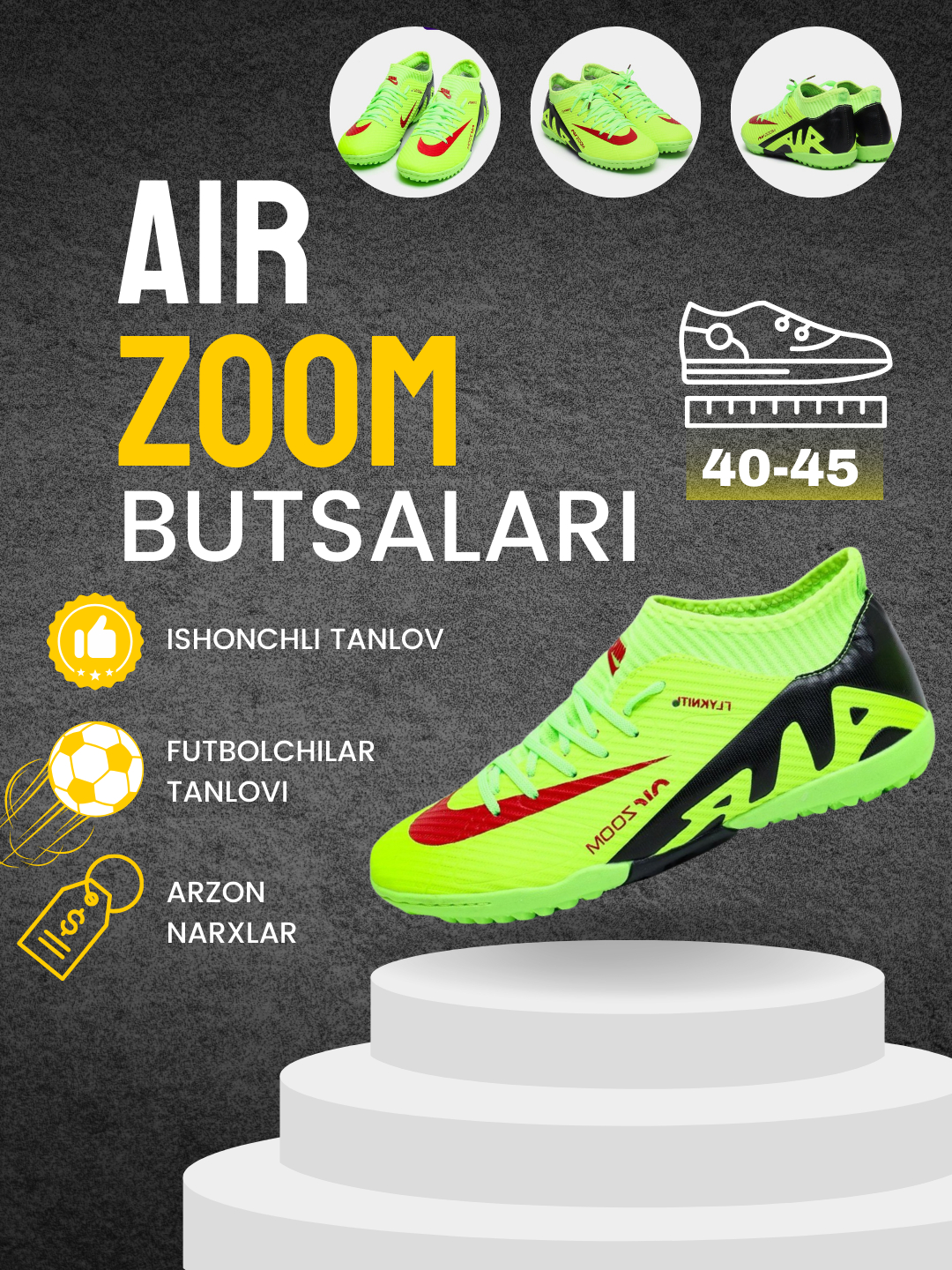 Сороконожки бутсы Air ZOOM купить по низким ценам в интернет-магазине ...