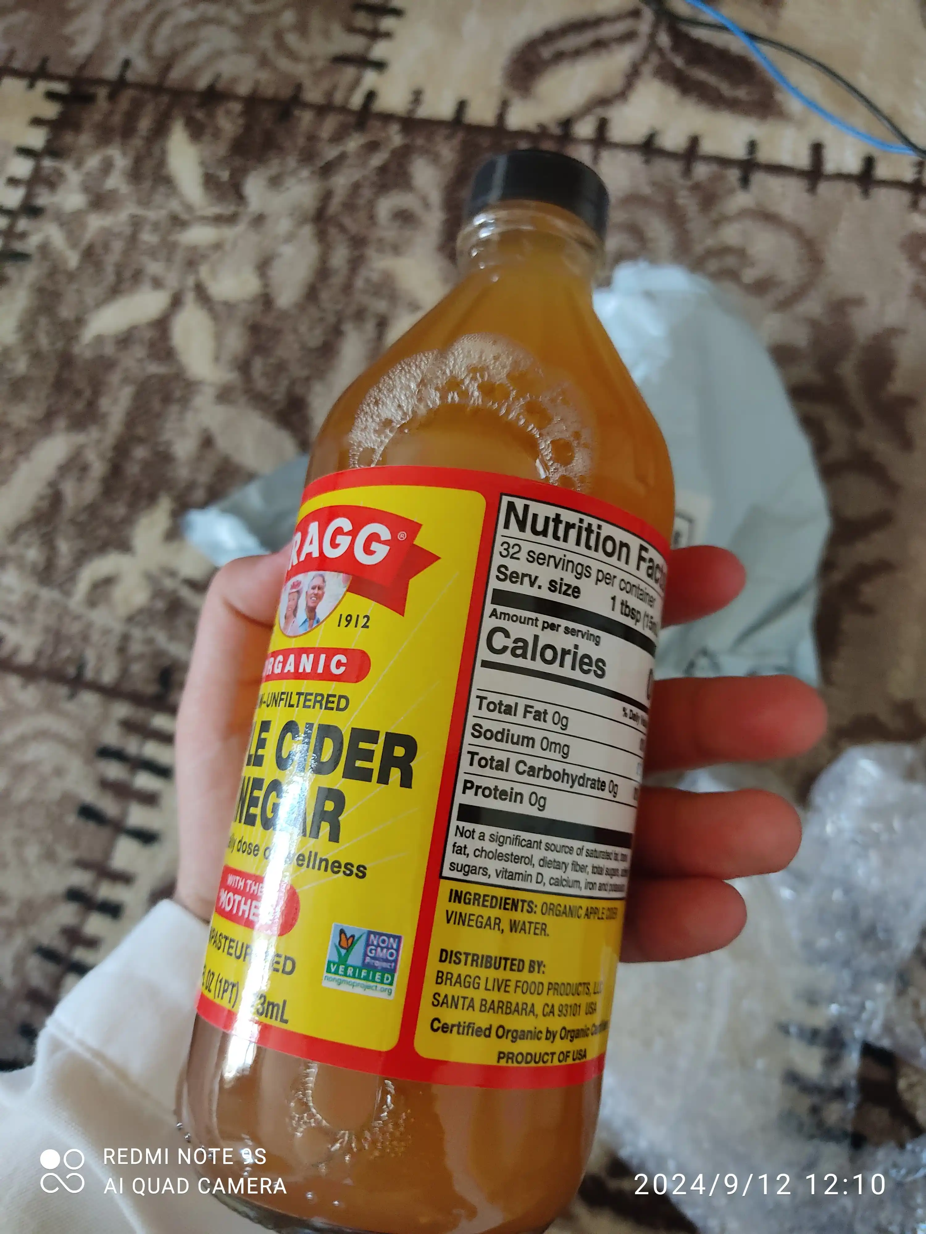 Bragg, organik olma sirkasi, filterlanmagan, Organic Apple Cider Vinegar, 473 ml