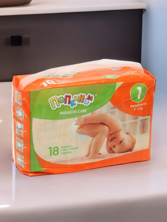 Детские подгузники Попкинсы Newborn 1, 2-5 кг, 18 шт