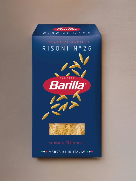 Makaron Barilla Risoni n.26, qattiq bug'doy navlaridan, 450 g