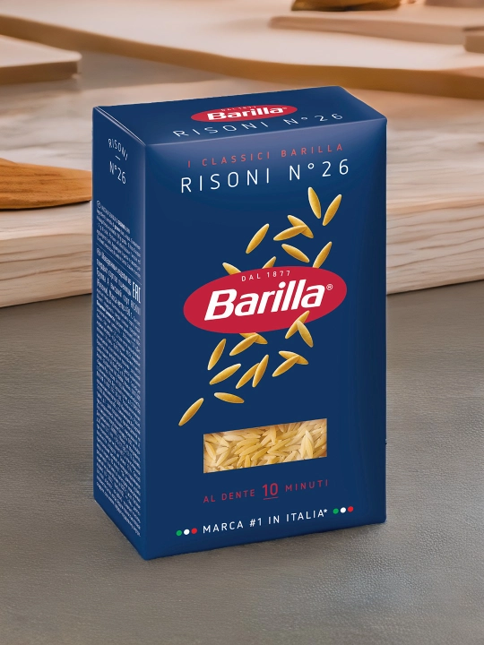 Makaron Barilla Risoni n.26, qattiq bug'doy navlaridan, 450 g