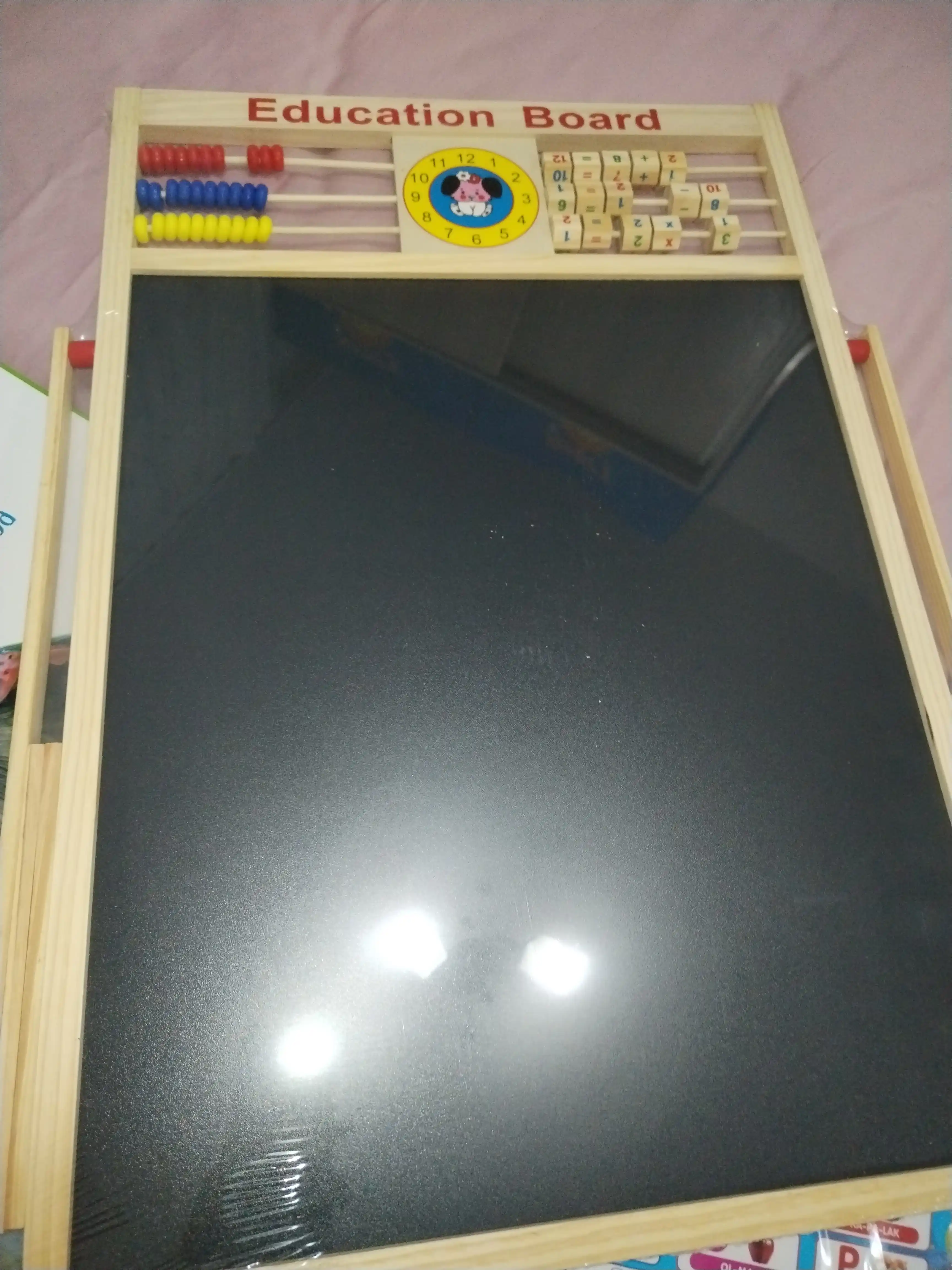 Bo'r va marker bilan chizish uchun magnit doska NikaKids, ikki tomonlama molbert, bolalar uchun