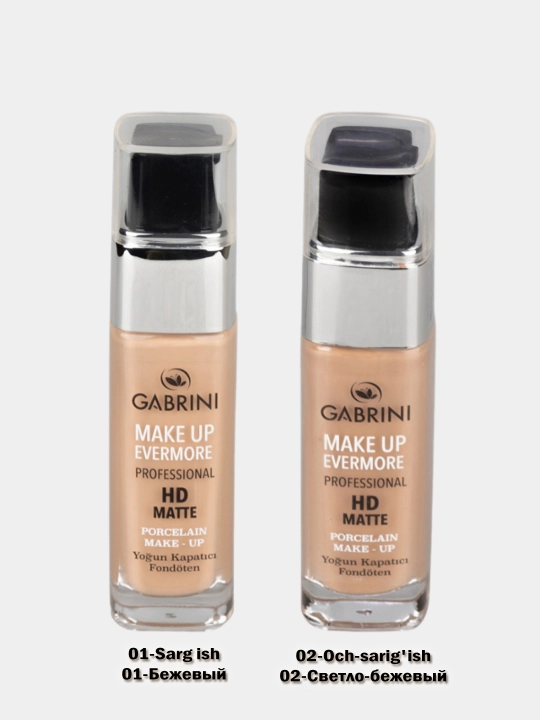 Ayollar uchun Gabrini matlovchi tonal kremi, HD Matte Make up Evermore foundation, 30 ml