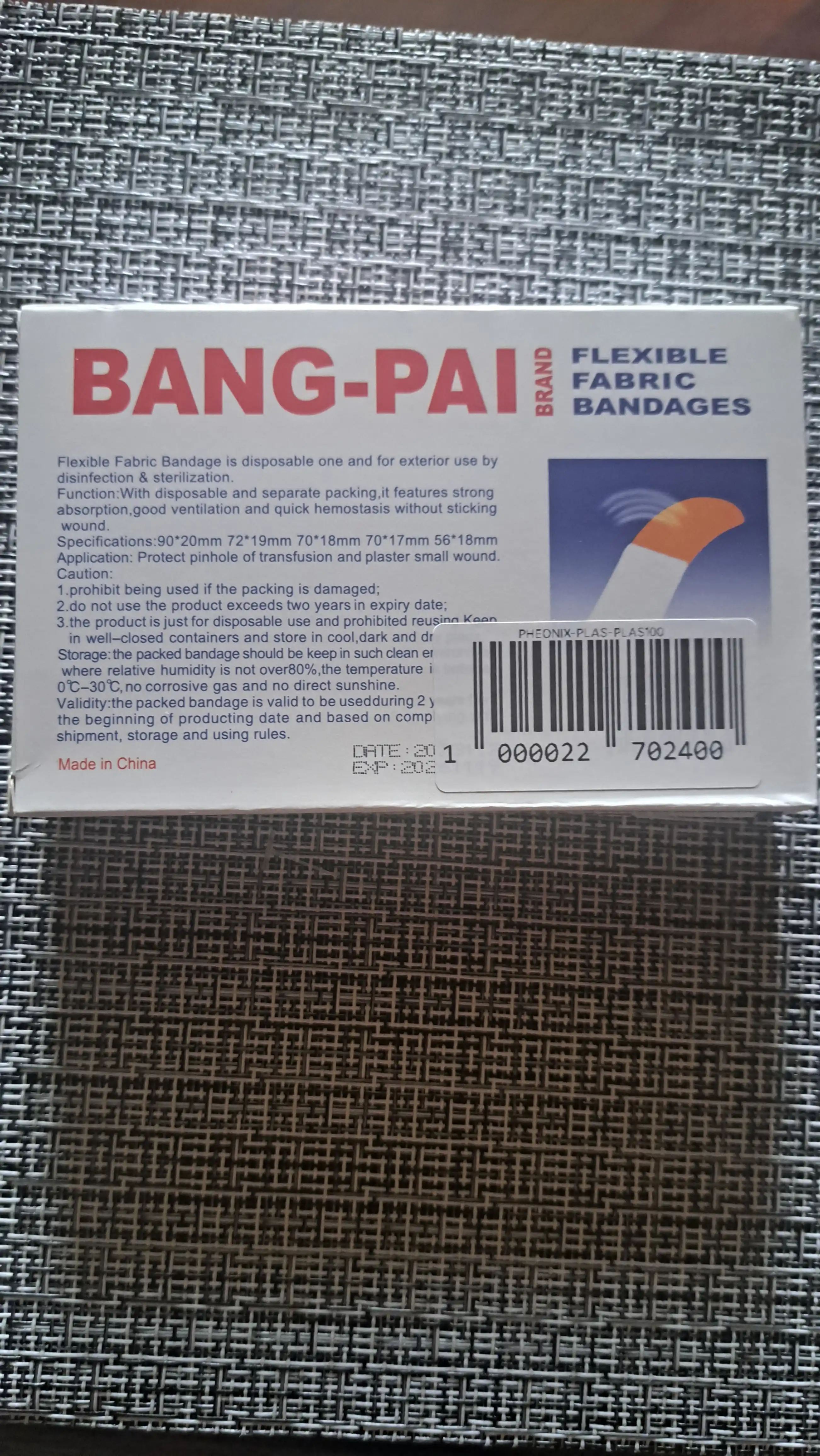 Plastir gigiyenik, 70 mm * 18 mm