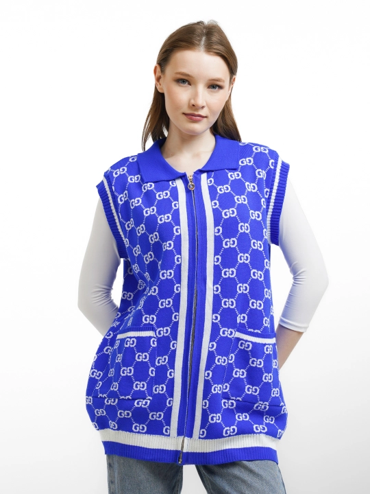 Qulf va yoqali Didov Triko, ayollar nimchasi, kundalik kiyim uchun, zamonaviy, oversize