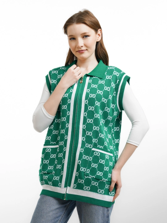 Qulf va yoqali Didov Triko, ayollar nimchasi, kundalik kiyim uchun, zamonaviy, oversize