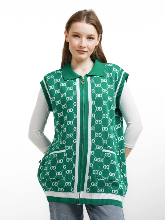 Qulf va yoqali Didov Triko, ayollar nimchasi, kundalik kiyim uchun, zamonaviy, oversize