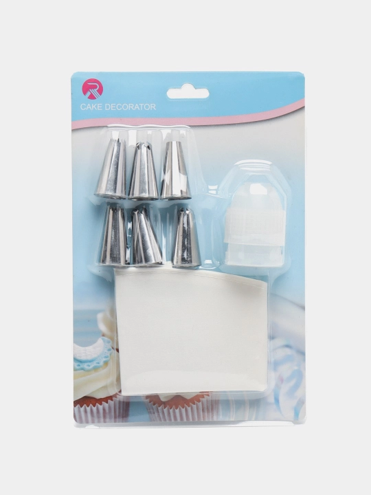Qandolat xalta, 6 qoshimchali, qayta foydalanish mumkin, krem, tort uchun, silikon