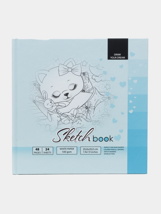 Sketchbuk 7BC, bo'sh varaqlar matli laminatsiya 200x200 mm, 24 varaq 8342 2125 q0000015099