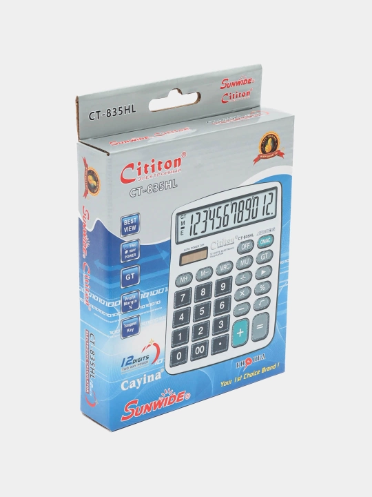 Ish stoli kalkulyatori, 12-bitli, CA-2277H Cayina, ikki tomonlama quvvat 107b
